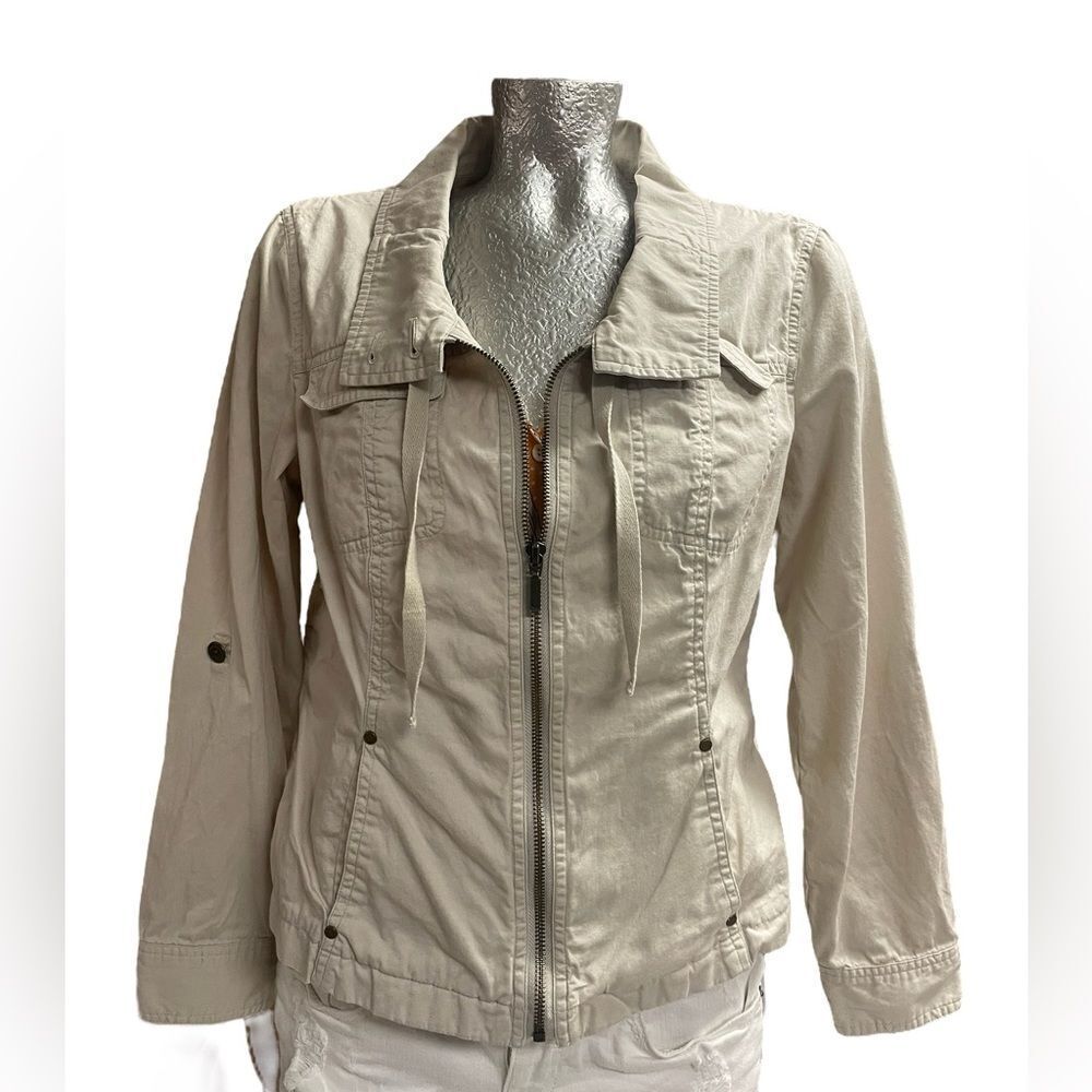 Coldwater Creek, khaki, fitted utility jacket, petite size 8,